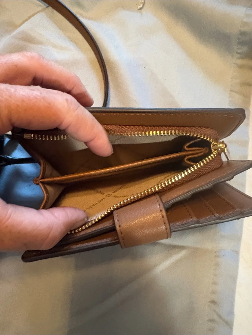 Michael Kors Brown Logo Crossbody with Matching Wallet